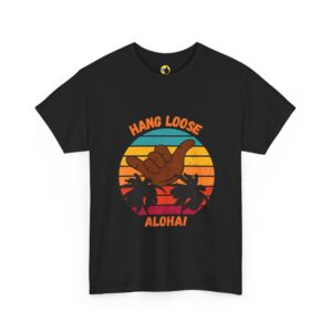 Hang Loose Aloha T-Shirt — Retro Sunset Shaka Tee