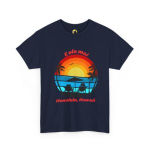 Honolulu Sunset Tee — E ola mai! Vintage Hawaiian Surf T‑Shirt