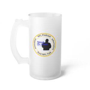 Frosted Glass Beer Mug — Vintage Crest Brewstein Logo Beer Stein