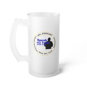 Frosted Glass Beer Mug — Vintage Crest Brewstein Logo Beer Stein